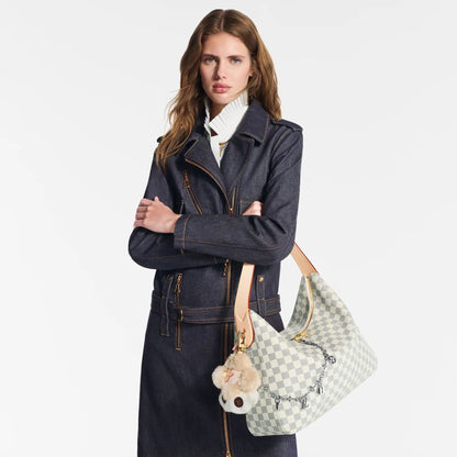 Slouchy MM Damier Azur Coated Canvas Tote N00126