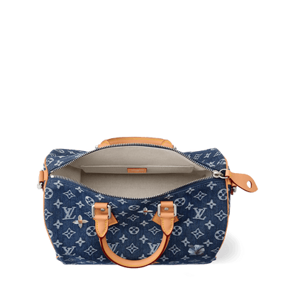 Speedy 30 Bandoulière Bag Monogram Flowers Denim Shoes
