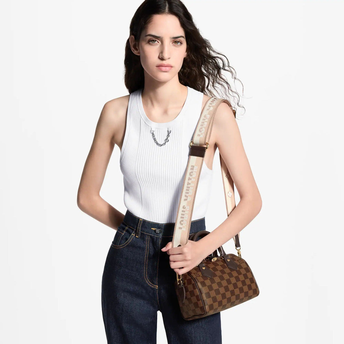 Speedy Bandoulière 20 Damier Ebene Handbag N40489