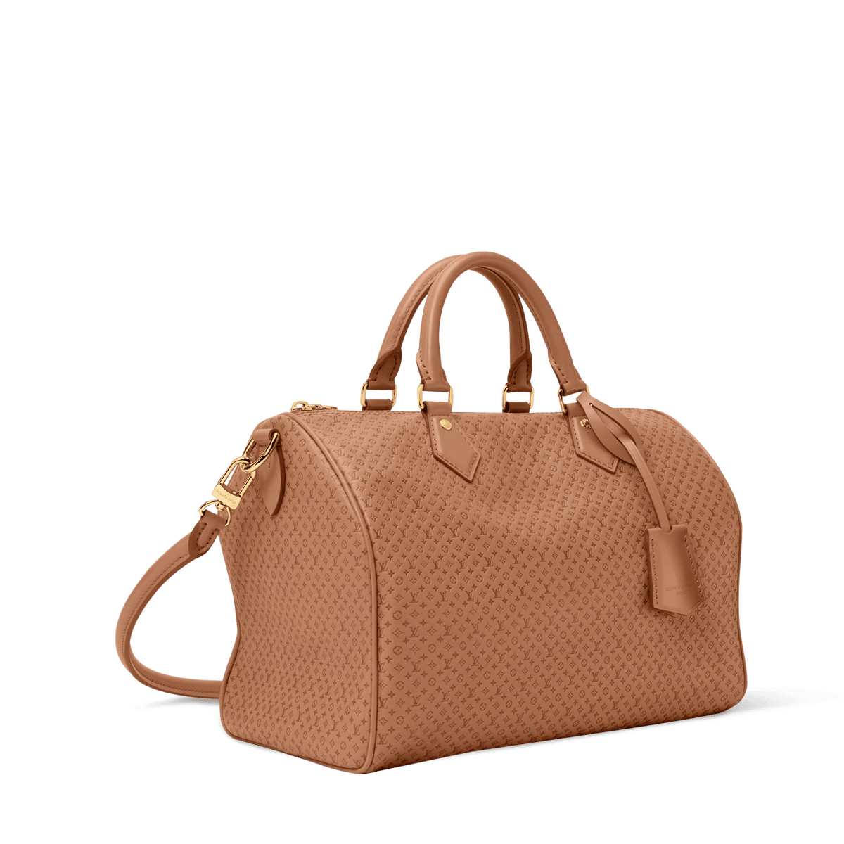 Speedy Soft 30 Minigram Hazelnut Calfskin Tote Bag