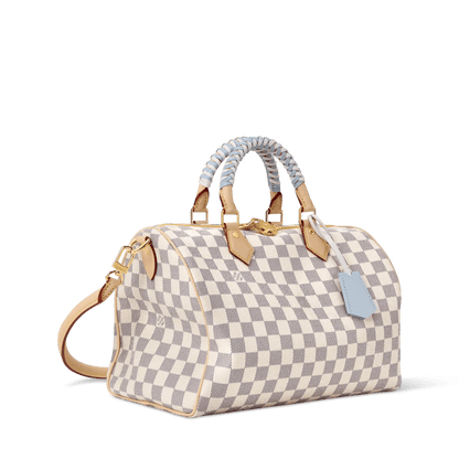 Speedy Soft 30 Damier Azur Bleu Olympe Coated Canvas Handbag N40908