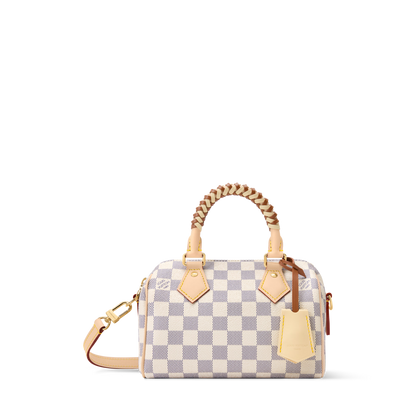 Speedy Bandoulière 20 Damier Azur Coated Canvas Banana Yellow Gold-Toned Hardware