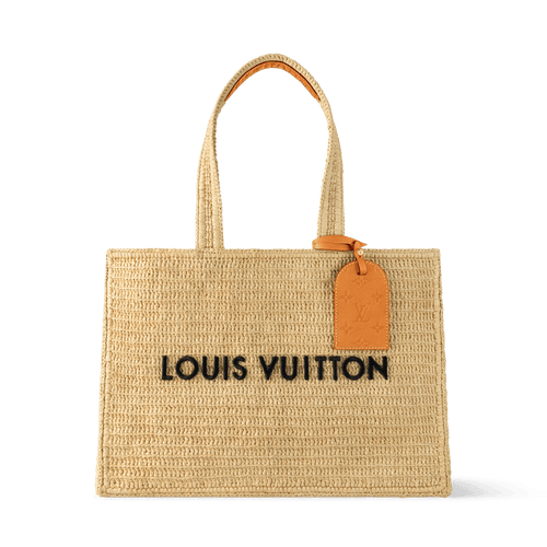 Summer Shopper Tote MM Raffia Natural Beige Collection