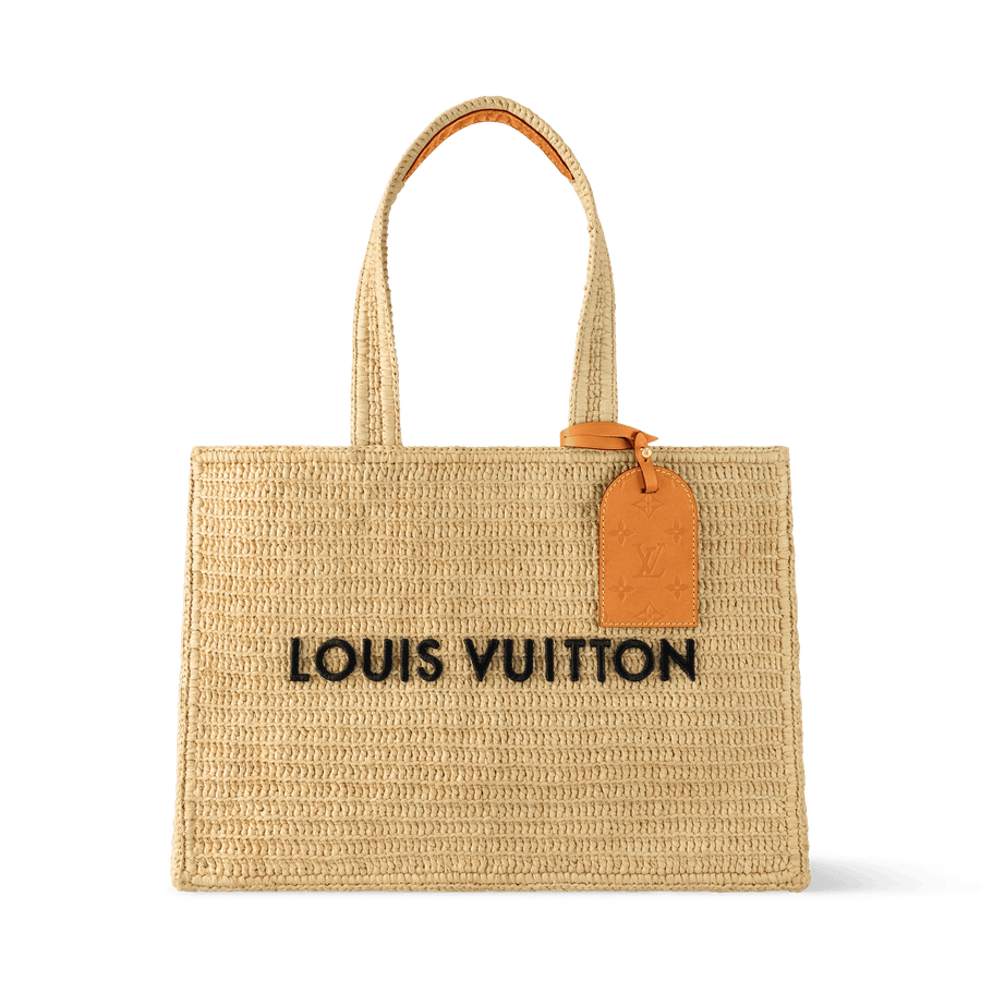 Summer Shopper Tote MM Raffia Natural Beige Collection