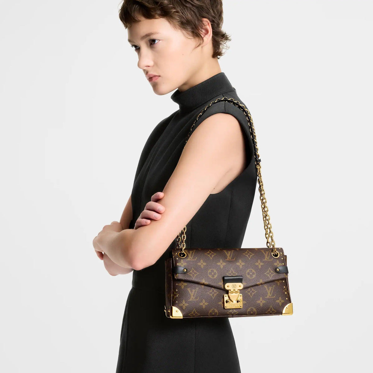 Trunkie East West Monogram Canvas Baguette Bag