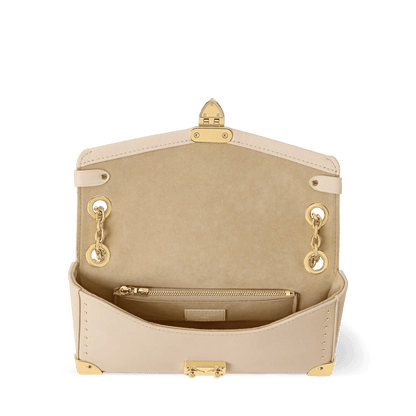 Trunkie East-West Calfskin Leather Almond Baguette Bag