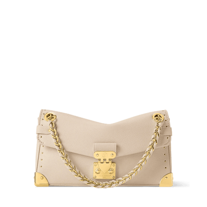 Trunkie East-West Calfskin Leather Almond Baguette Bag