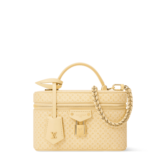 Vanity Chain Crossbody Pouch Banana Calfskin Leather Gold-Toned Hardware