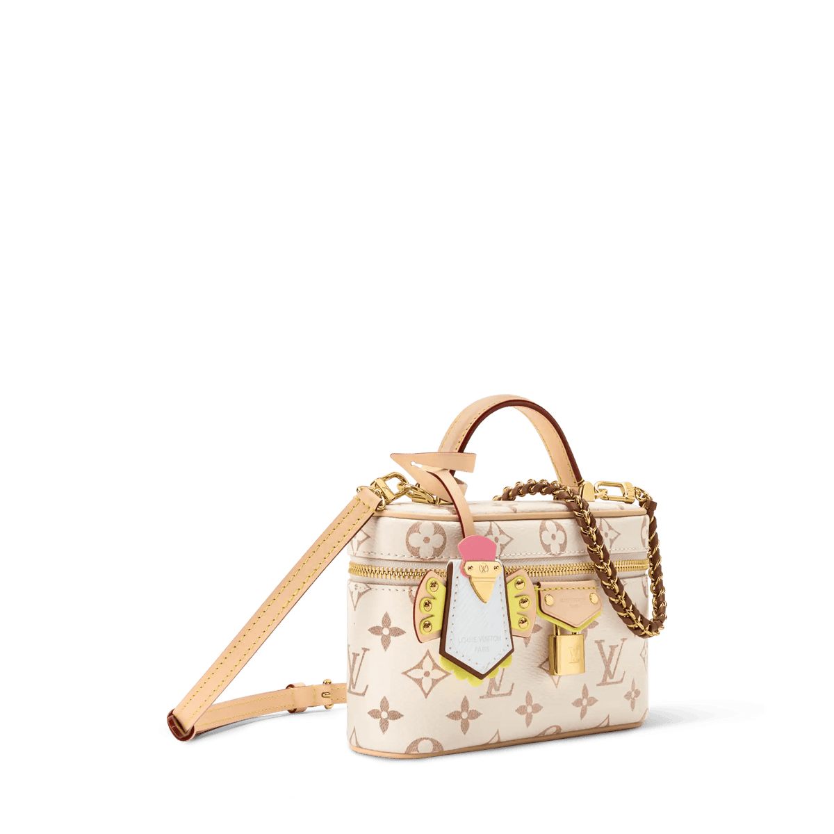 Vanity Chain Pouch Monogram Dune Canvas Chain Wallet