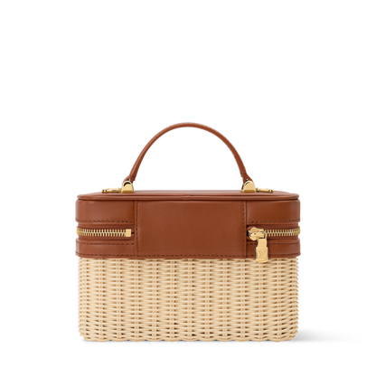 Vanity Chain Crossbody Pouch Rattan Brown Gold-Toned Hardware