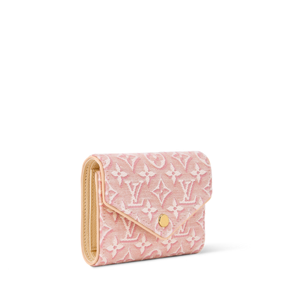 Victorine Wallet Monogram Emblème Rose Ruban Jacquard Textile Gold-Toned Hardware