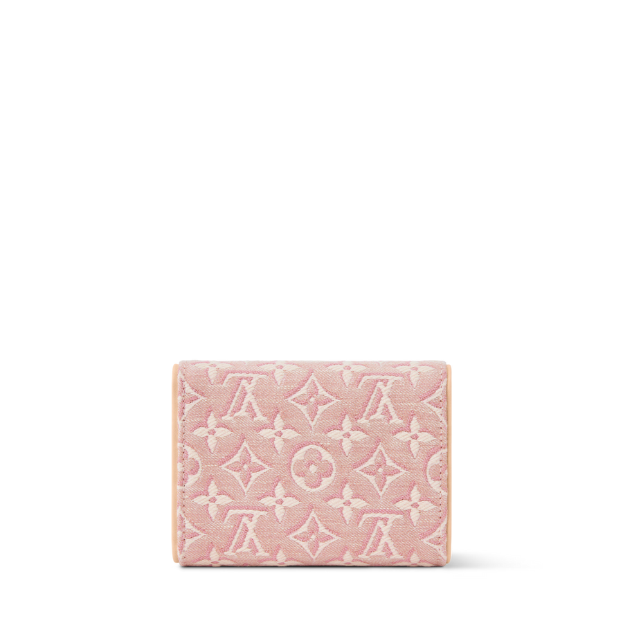 Victorine Wallet Monogram Emblème Rose Ruban Jacquard Textile Gold-Toned Hardware