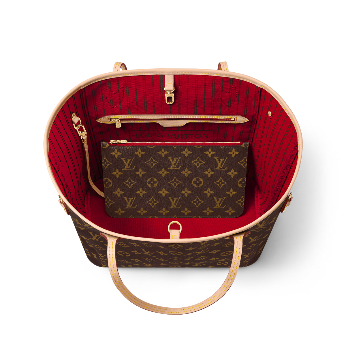Neverfull MM Tote Monogram Canvas Cherry