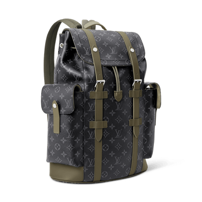 Christopher MM Backpack Monogram Eclipse Canvas Khaki Shoes
