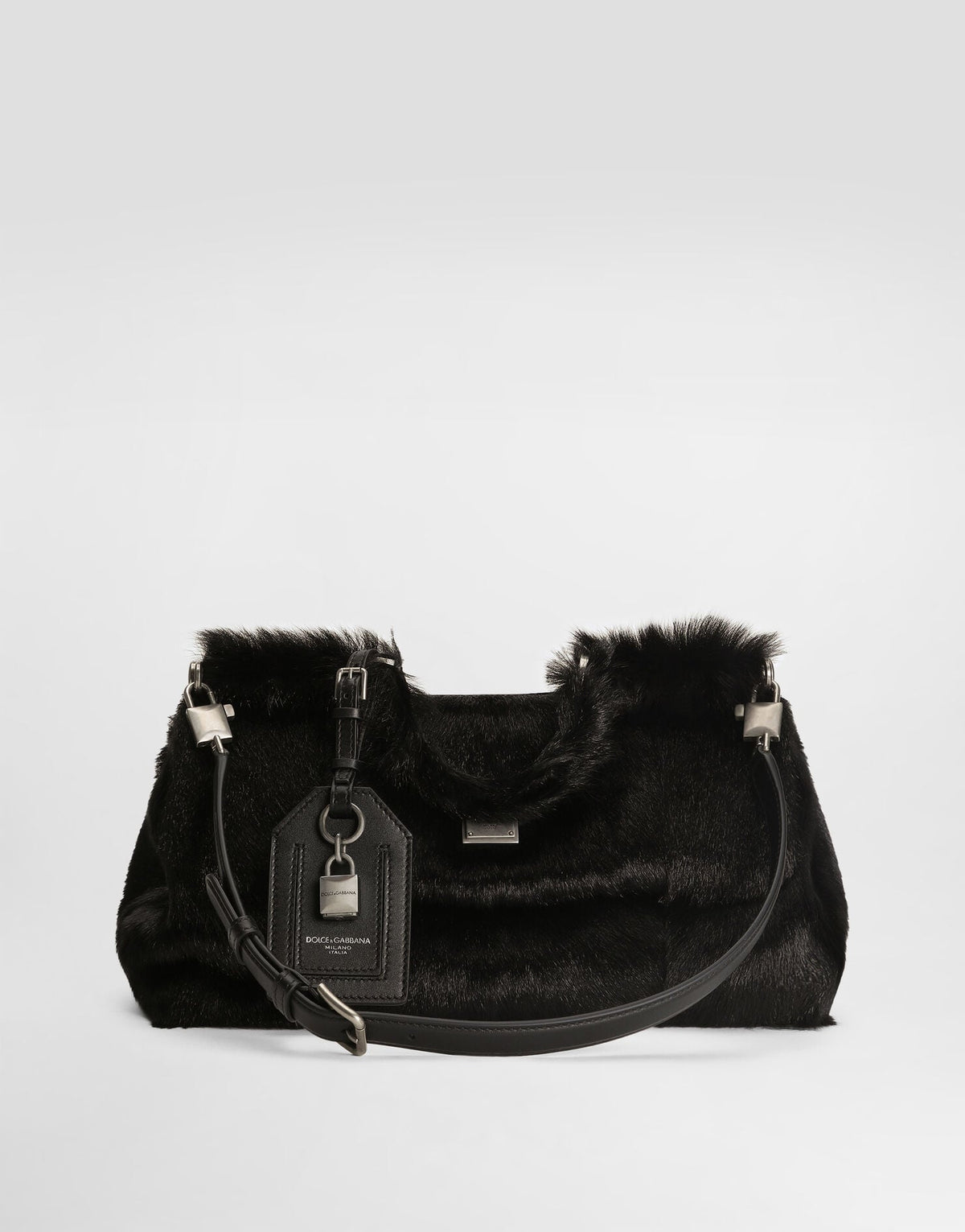 My Sicily Handbag Kid Goat and Plongé Calfskin Black Miami Palladium Plating