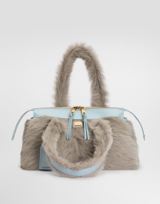 Vittoria Shoulder Luxury Handbag Shearling Calfskin Multicolor Vintage Brass Hardware