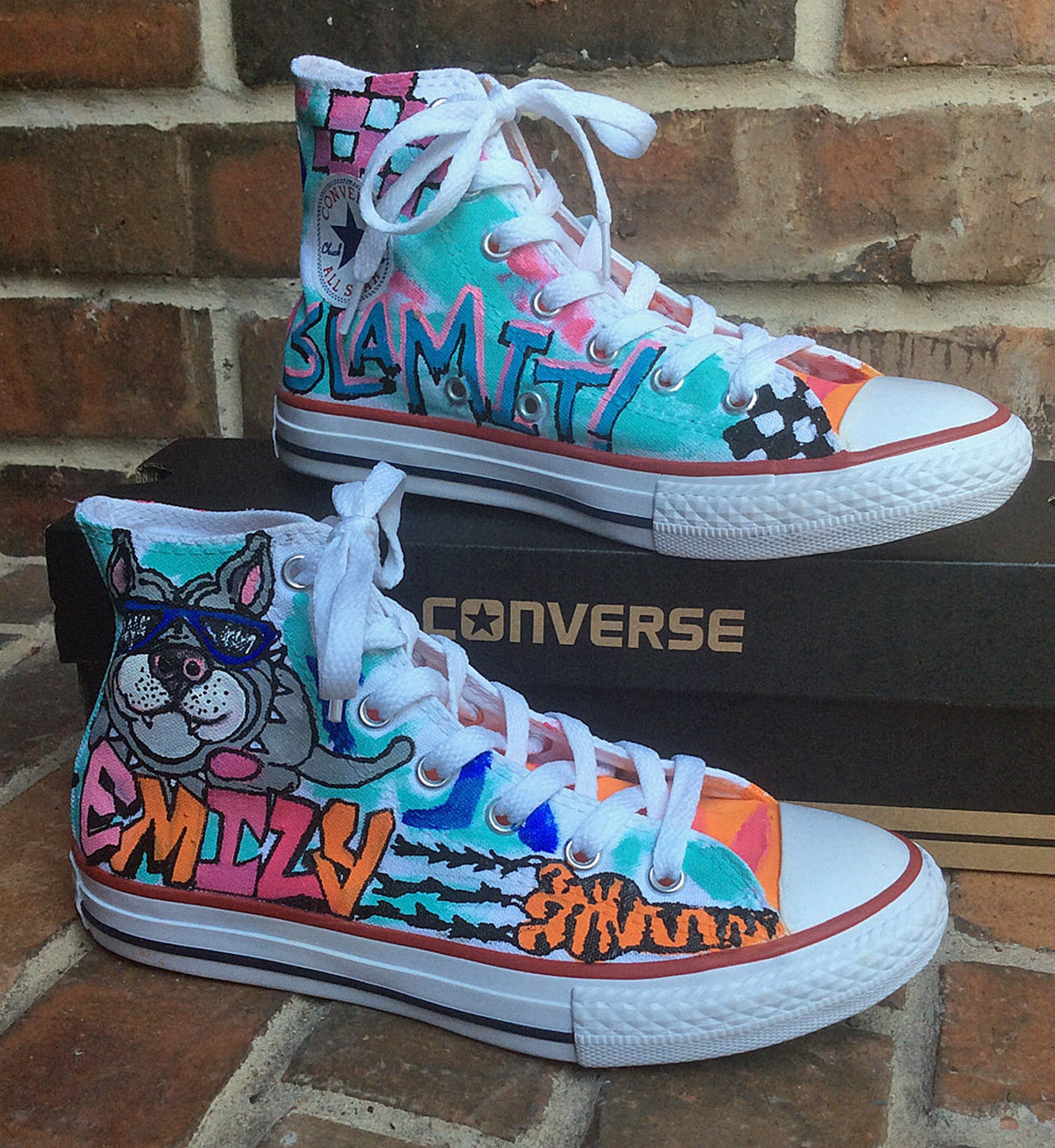 Custom Graffiti Art Converse, Hand-Painted High Tops, Dance Sneakers