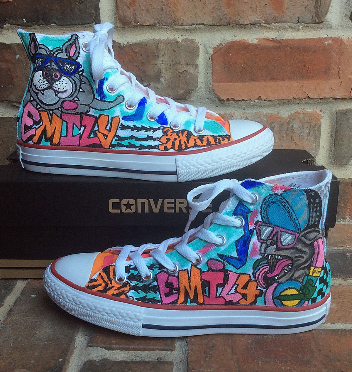 Custom Graffiti Art Converse, Hand-Painted High Tops, Dance Sneakers