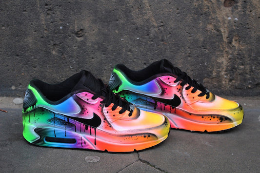 Custom Nike Air Max 90 "Neon Flash" Airbrush Sneaker