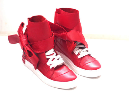 Women genuine leather sneakers,Red genuine leather sneakers,red leather sneakers,women leather sneakers