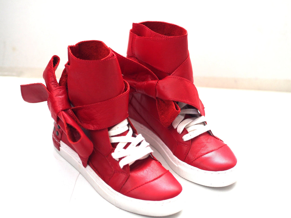 Women genuine leather sneakers,Red genuine leather sneakers,red leather sneakers,women leather sneakers