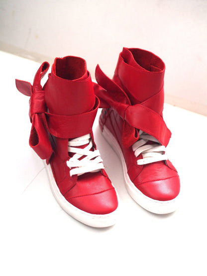 Women genuine leather sneakers,Red genuine leather sneakers,red leather sneakers,women leather sneakers