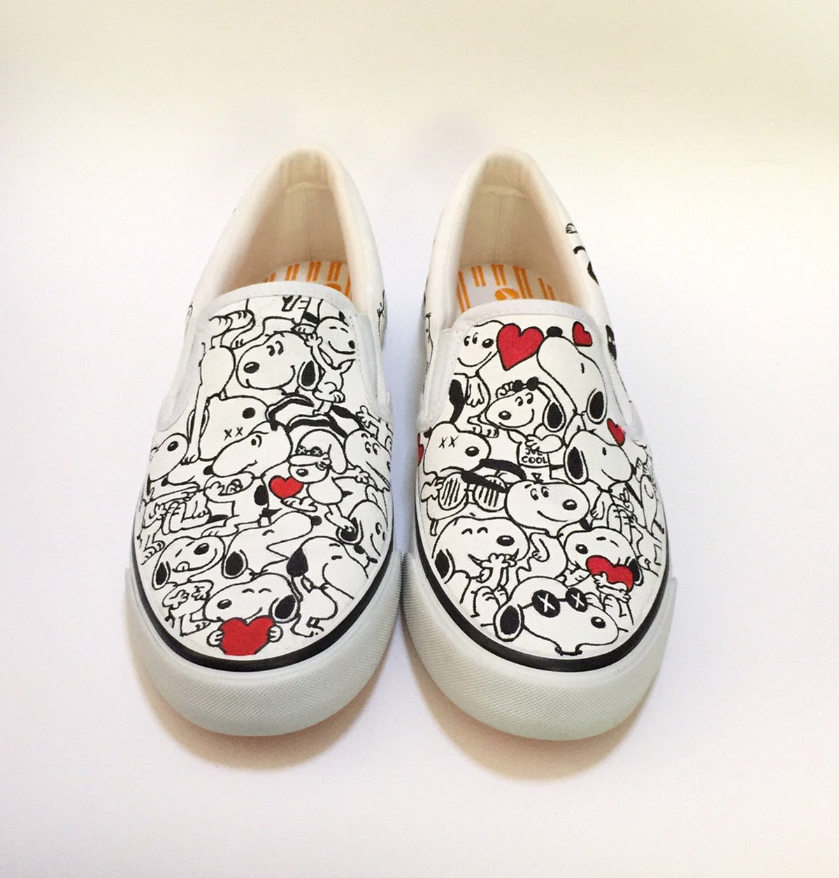 Hand-Painted Cartoon Dog Vans Slip-Ons: Custom Doodle Shoes