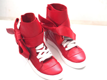 Women genuine leather sneakers,Red genuine leather sneakers,red leather sneakers,women leather sneakers