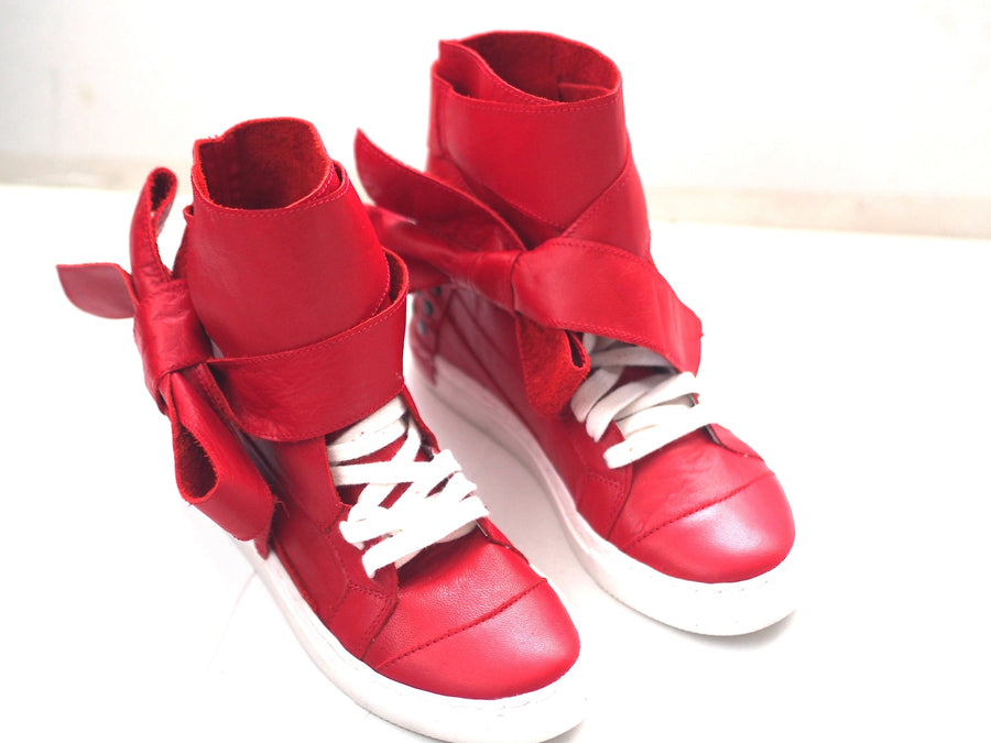 Women genuine leather sneakers,Red genuine leather sneakers,red leather sneakers,women leather sneakers