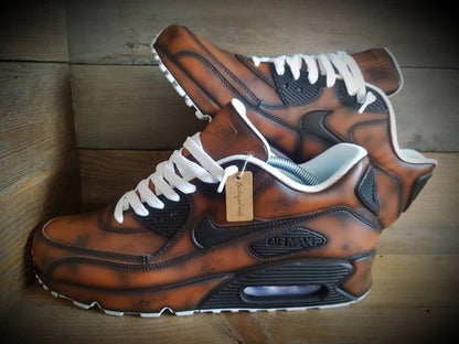 Custom Painted Air Max 90/Sneakers/Shoes/Kicks/Premium/Personalised/Aged Leather