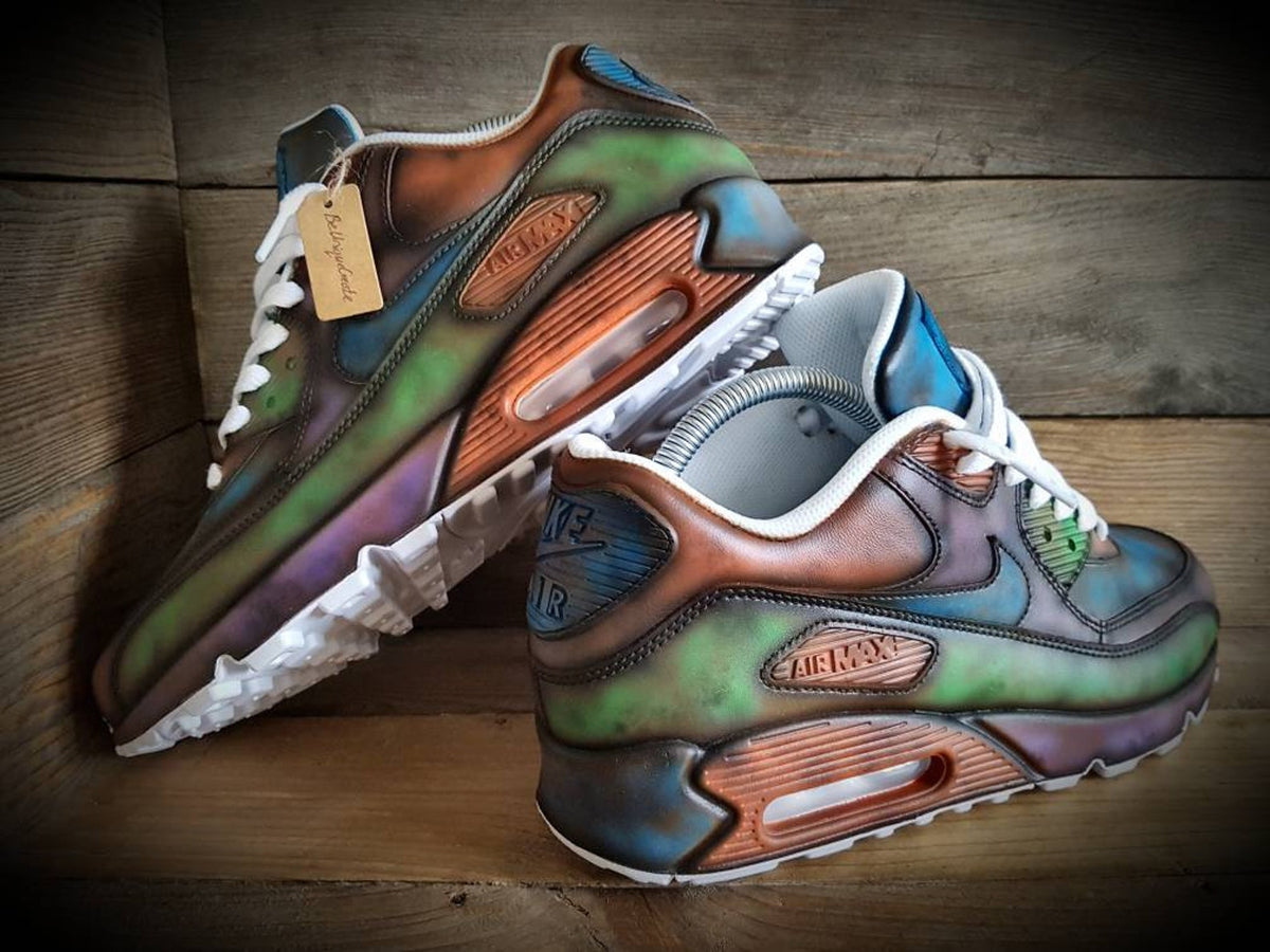 Custom Painted Air Max 90/Sneakers/Shoes/Kicks/Premium/Personalised/Distressed Vintage