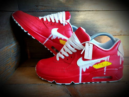 Custom Painted Air Max 90/Sneakers/Shoes/Kicks/Premium/Personalised/The Red One