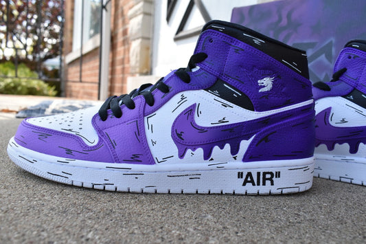 Purple cartoon drip Jordan 1s