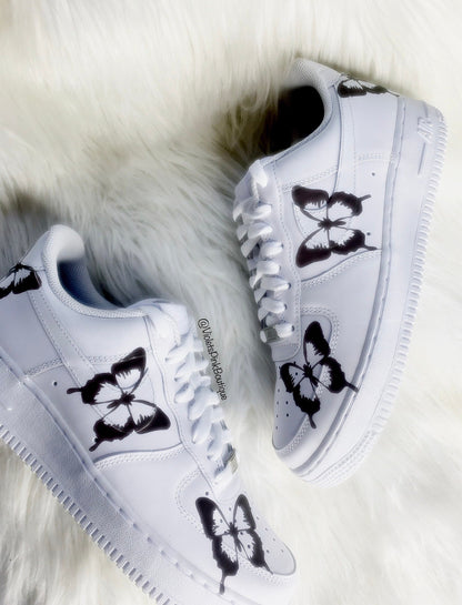 Women's Custom Sneakers Air Force Reflective Butterflies