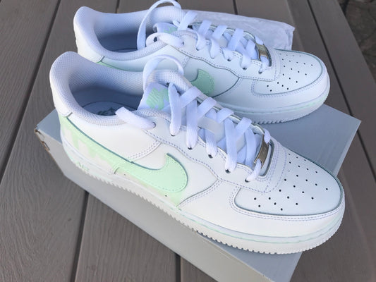 CUSTOM Nike Air Force 1, Drip Painted Nikes, Mint Nikes, Nike Shoes, *READ DESCRIPTION*
