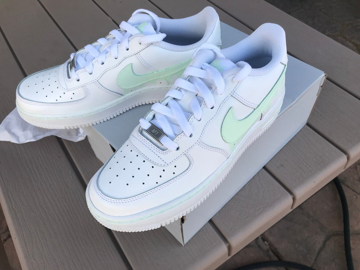 CUSTOM Nike Air Force 1, Drip Painted Nikes, Mint Nikes, Nike Shoes, *READ DESCRIPTION*