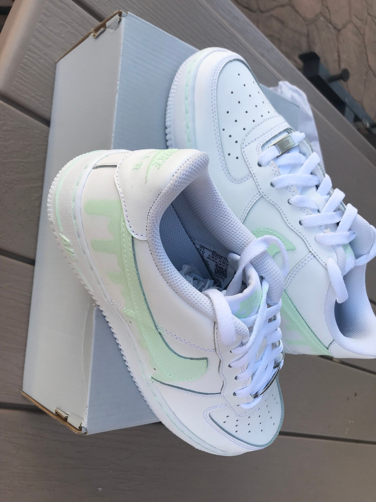CUSTOM Nike Air Force 1, Drip Painted Nikes, Mint Nikes, Nike Shoes, *READ DESCRIPTION*