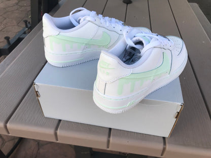 CUSTOM Nike Air Force 1, Drip Painted Nikes, Mint Nikes, Nike Shoes, *READ DESCRIPTION*