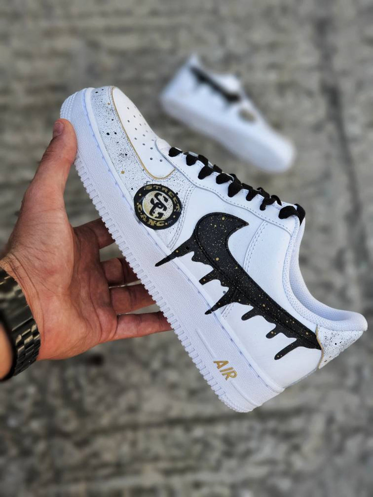 Custom Drip Nike Swoosh/ Custom shoes/ Drip / Hand painted AF1/Nike Custom kicks/ Handmade sneakers/ Custom Swoosh