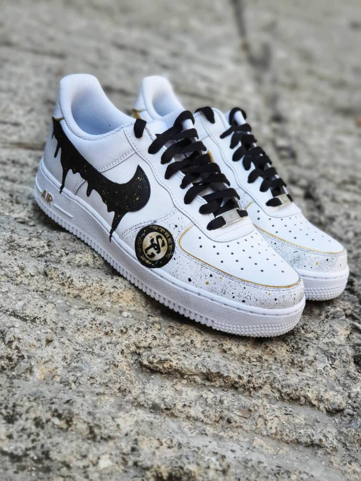 Custom Drip Nike Swoosh/ Custom shoes/ Drip / Hand painted AF1/Nike Custom kicks/ Handmade sneakers/ Custom Swoosh