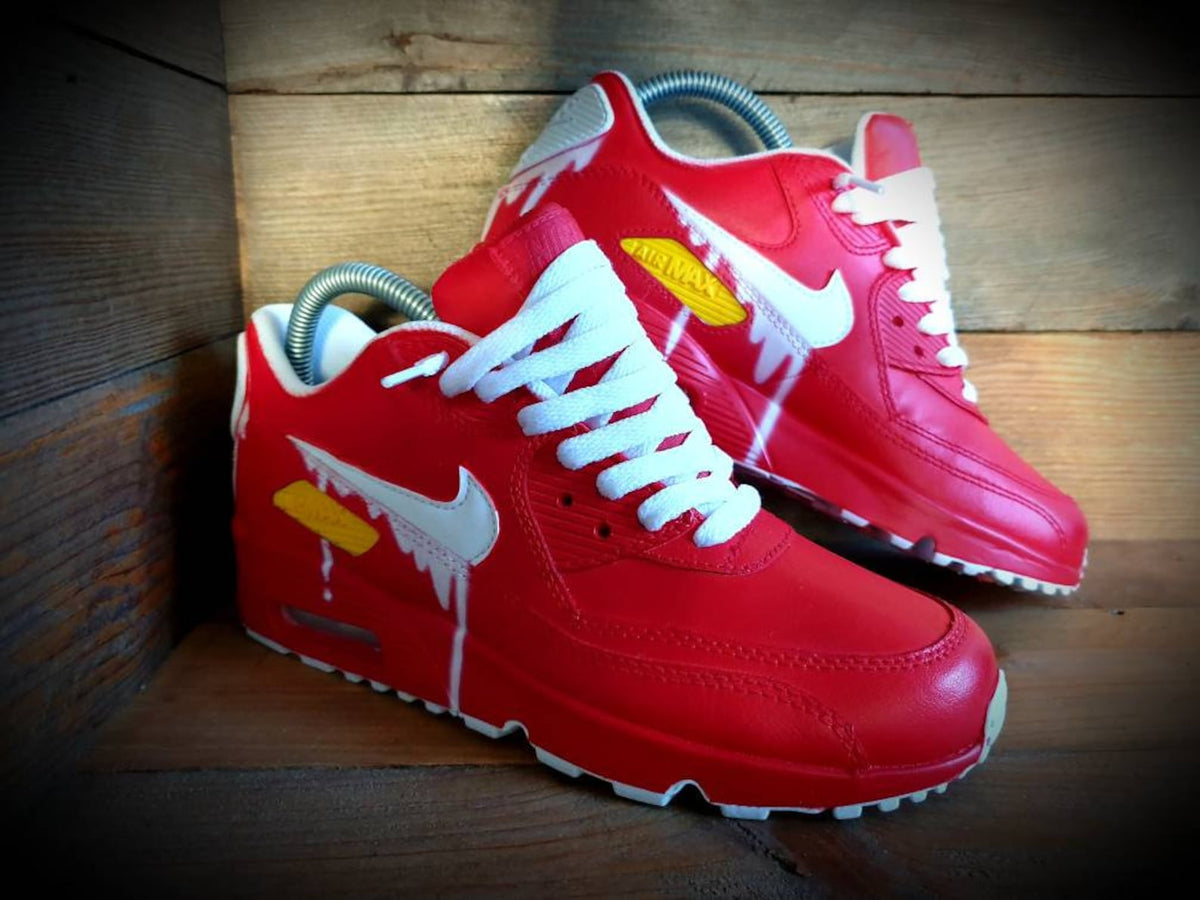 Custom Painted Air Max 90/Sneakers/Shoes/Kicks/Premium/Personalised/The Red One