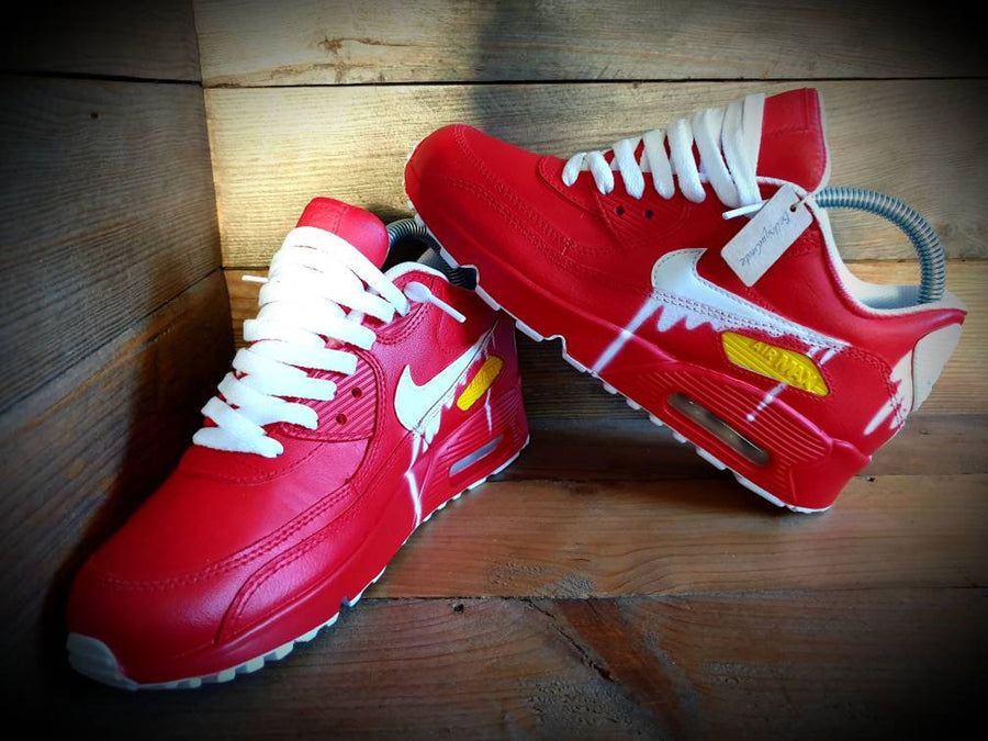 Custom Painted Air Max 90/Sneakers/Shoes/Kicks/Premium/Personalised/The Red One