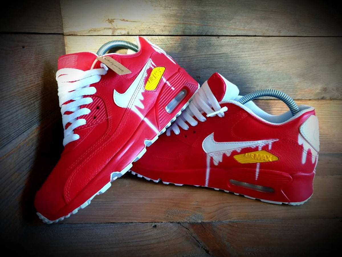 Custom Painted Air Max 90/Sneakers/Shoes/Kicks/Premium/Personalised/The Red One