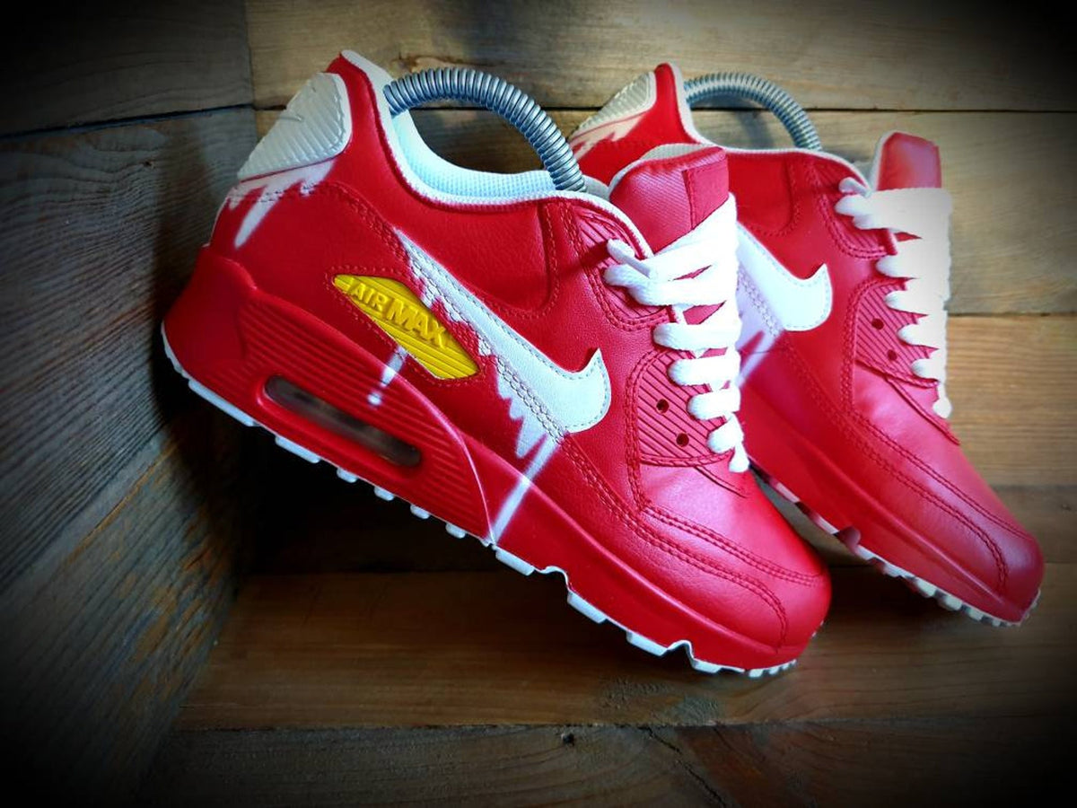 Custom Painted Air Max 90/Sneakers/Shoes/Kicks/Premium/Personalised/The Red One