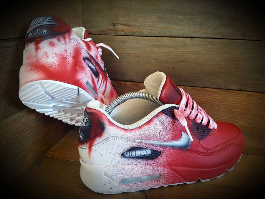 Custom Painted Air Max 90/Sneakers/Shoes/Kicks/Premium/Personalised/Halloween/Blood Stained