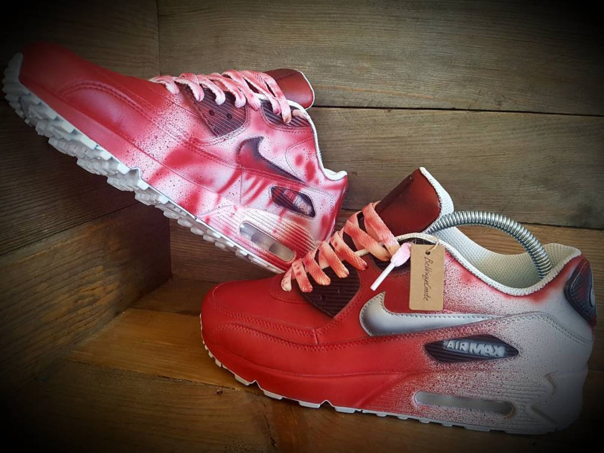 Custom Painted Air Max 90/Sneakers/Shoes/Kicks/Premium/Personalised/Halloween/Blood Stained