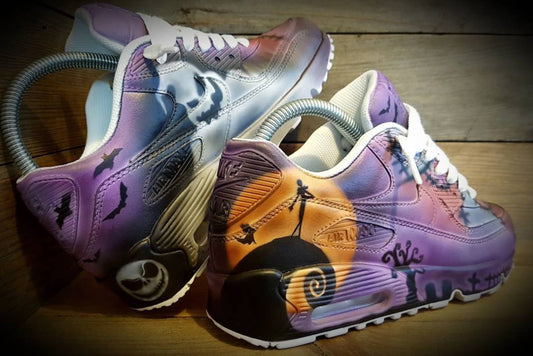 Custom Painted Air Max 90/Sneakers/Shoes/Kicks/Premium/Personalised/Halloween/Nightmare Before Christmas