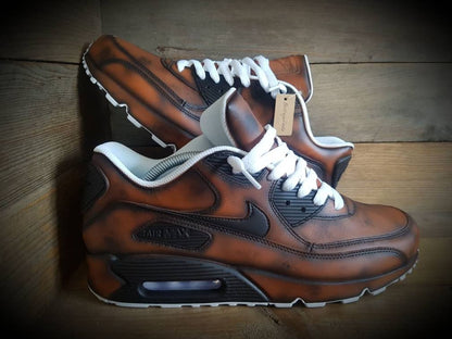 Custom Painted Air Max 90/Sneakers/Shoes/Kicks/Premium/Personalised/Aged Leather