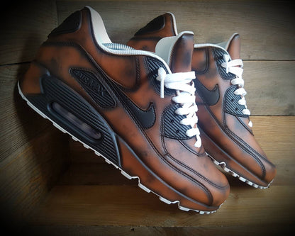 Custom Painted Air Max 90/Sneakers/Shoes/Kicks/Premium/Personalised/Aged Leather