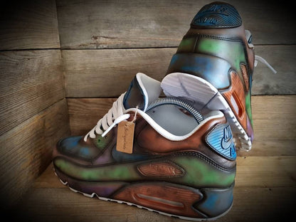 Custom Painted Air Max 90/Sneakers/Shoes/Kicks/Premium/Personalised/Distressed Vintage